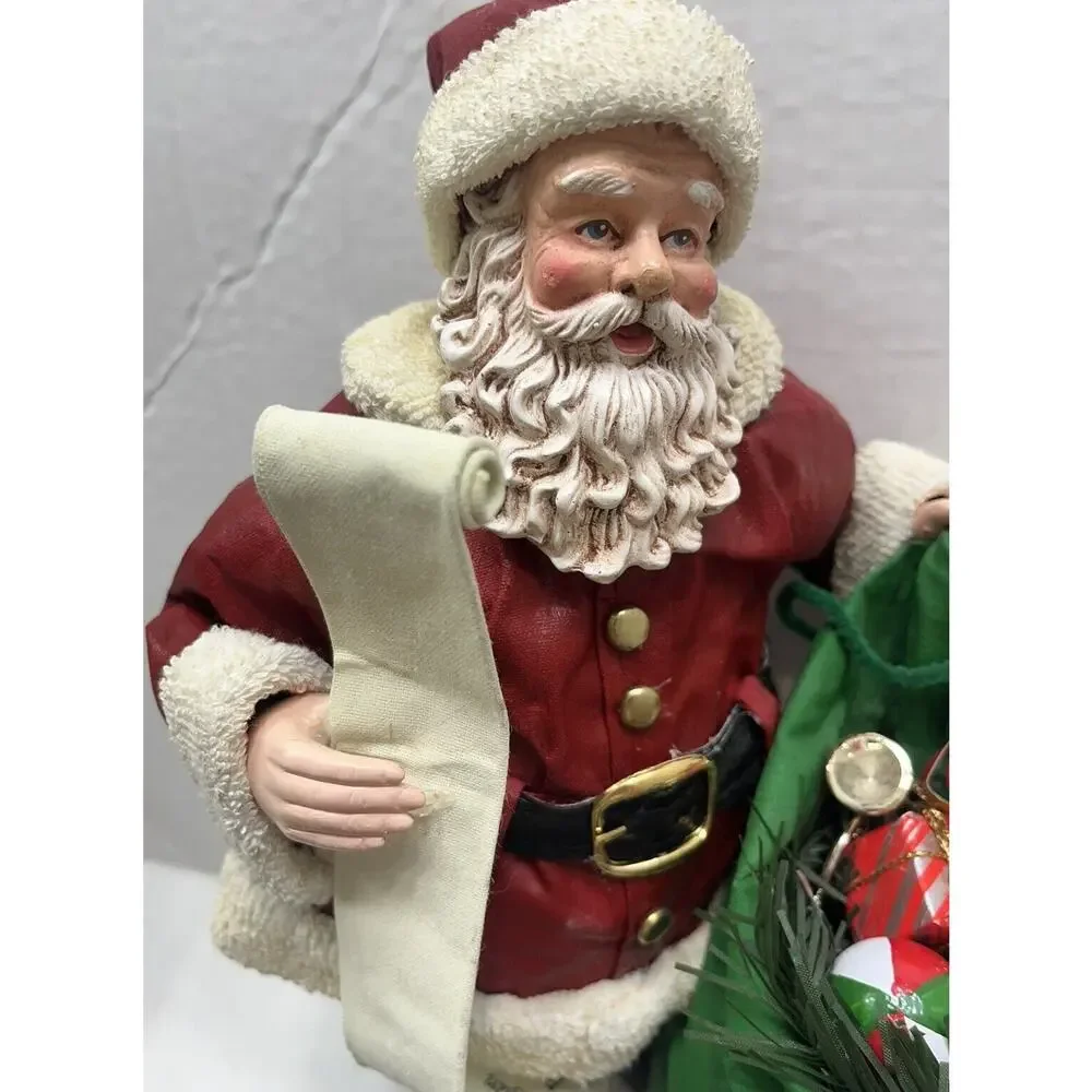 San Francisco Music Box Co Santa Claus Coming to Town Figurine Decor~ Bag & List